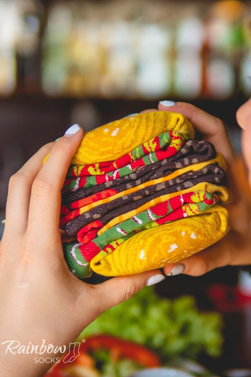 Ponožky Rainbow Socks Burger 2 páry