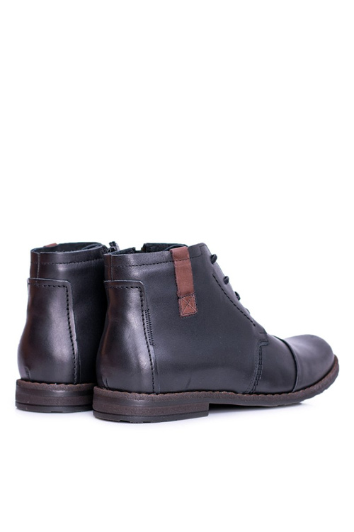 Pánské Boty Kožené černé Testo