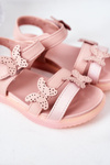 Dětské Sandály S Motýly Na Suchý Zip Růžové Malvika