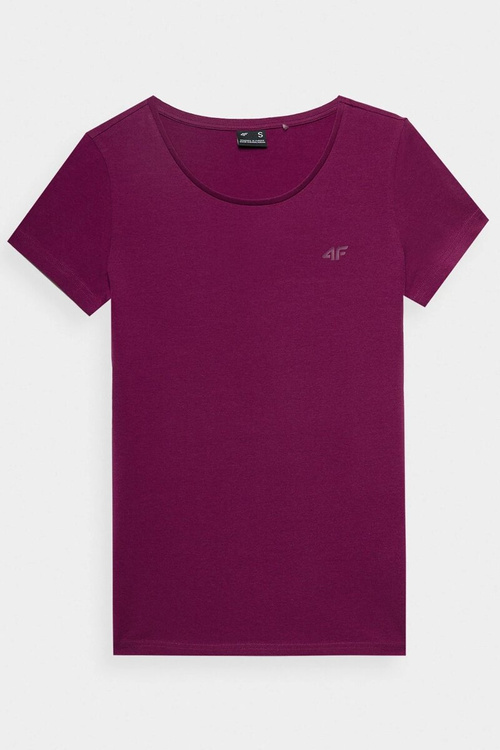 Dámské Hladké Tričko S Logem Fialové 4F 4FWMM00TTSHF1845-51S