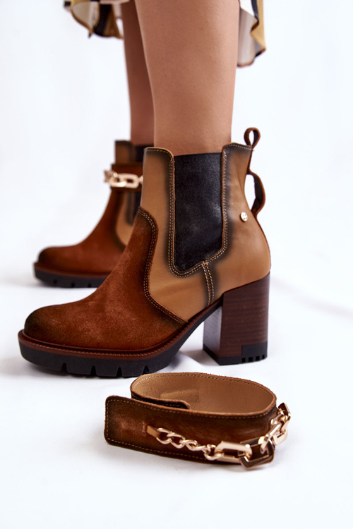 Dámské kožené kozačky Maciejka 05781-29 Červené