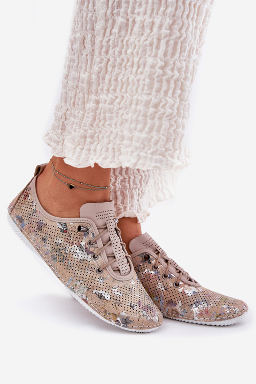 Dámské Polobotky Z Přírodní Kůže Vzorované Artiker 56C2689 Béžové