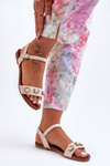 Klasické dámske sandále s dekoráciami S. Barski SS27-79 Beige