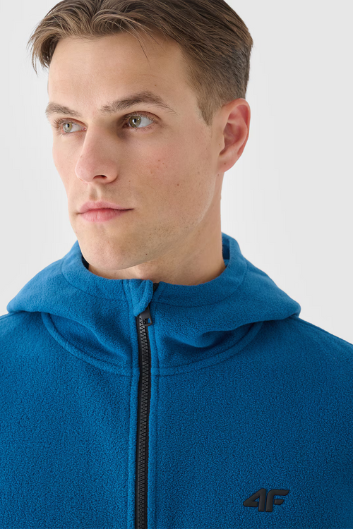 Pánsky Polar S Kapucňou Regular 4F Tyrkysový 4FWMM00TFLEM290-46S