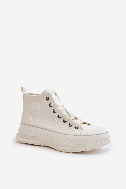 Dámske Tenisky Na Platforme Eko Koža Big Star OO274064 Biele