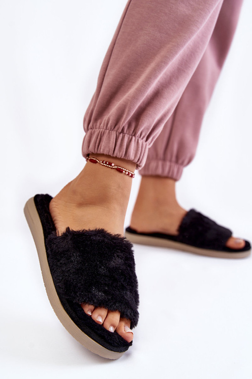 Domáce klapky Papcie s inblu EK-05-014 čierny