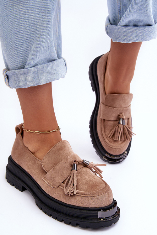 Semišové topánky dámske béžové ramvli