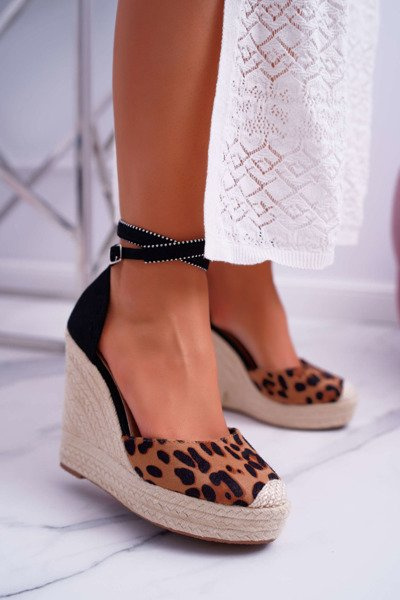 Dámské Sandály Na Klinu Leopard Canterola