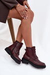 Zateplené dámské kotníkové boty z pravé kůže Sergio Leone BT25248-S bordó