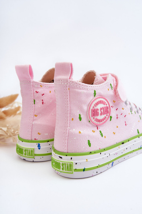 Detská vzorovaná veľká hviezda LL374051 tenisky ružové