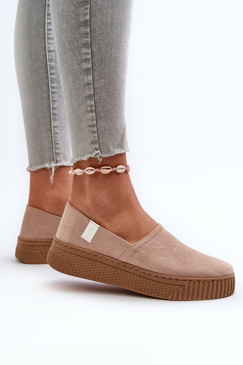 Dámské tenisky na platformě NN276007 Memory Foam System Beige