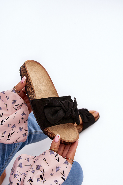 Dámské Žabky S Mašlí Černé Ezephira