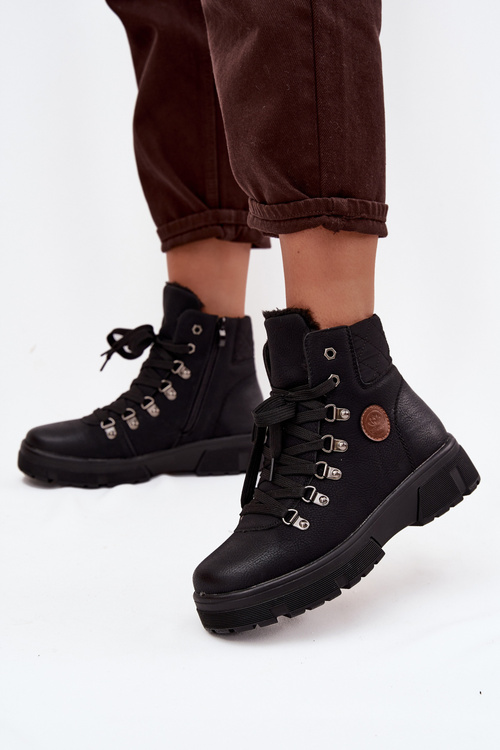 Izolované dámske traperky na platforme čierne Zaraine