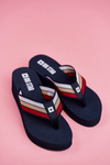 Dámske flip -flops big Star Flip -flops na klinoch FF274A301 NAVY BLUE