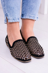 Lu Boo Black Openwork Ballerinas Lordy Carmar Studs