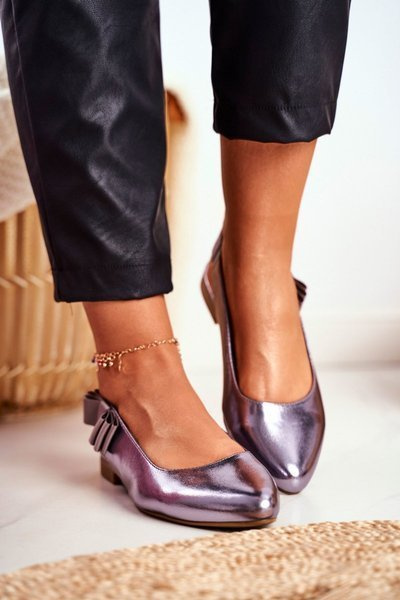 Ženské Sergio Leone Ballerinas Silver Metallic BL615 Lilon
