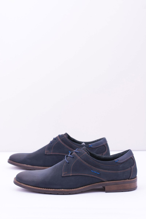 Elegantné pánske kožené námornícke modré topánky Santiago