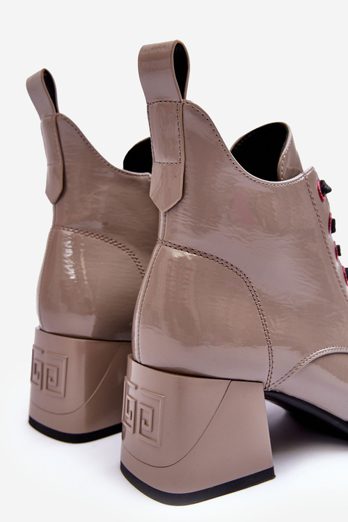 Nízké Lakové Botky Šněrovací SBarski MR870-66 Tmavě Hnědé