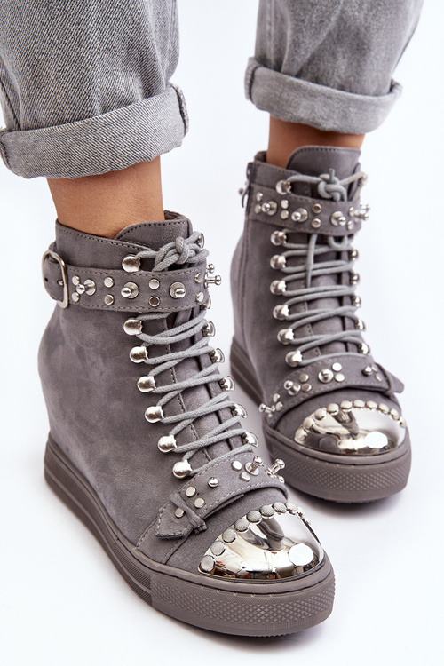 Dámské Teplé Klínové Boty S Tryskami Semišové Černé Lu Boo