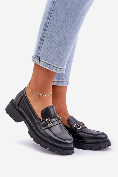 Klasické Dámske Mokasíny Z Eko Kože Čierne Savethira