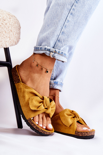 Nazouváky Na Korkové Podrážce Tmavé Žluté Wendy