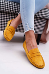 Ženské mokasíny žlté semišové bolero