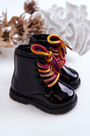 Black Tibbie Baby Boots lakovaný zipsom