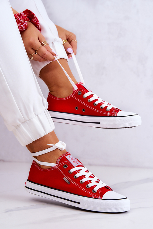 Dámske klasické krížové džínsy JJ2R4010C Červené tenisky