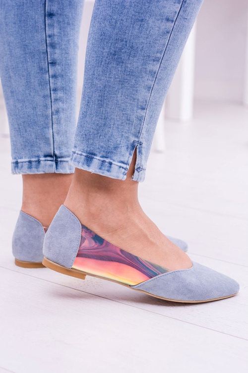 Lu boo modrá priehľadná holografická balerína vo Venessa Spitz