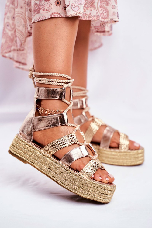 Dámske sandále na platforme Espadril Golden Eromica