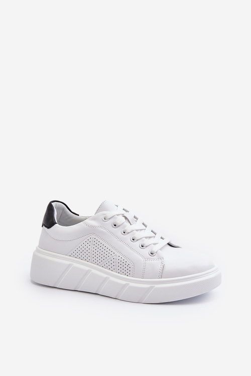 Dámské kožené tenisky na platformě bílé Gatira