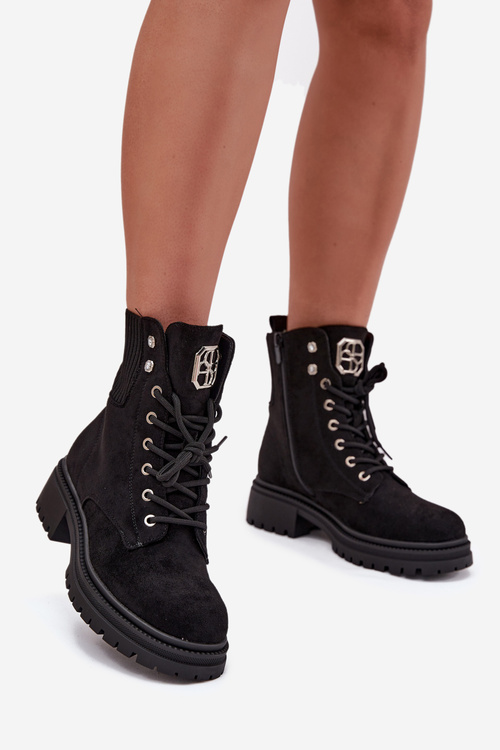 Dámske zimné workery s ozdobami Čierna Olivira