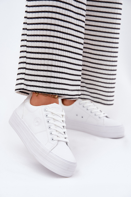 Eko kožené tenisky dámské na platformě Big Star RR274298 bílé