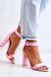 Semišové vysoké podpätky Pink Jacqueline