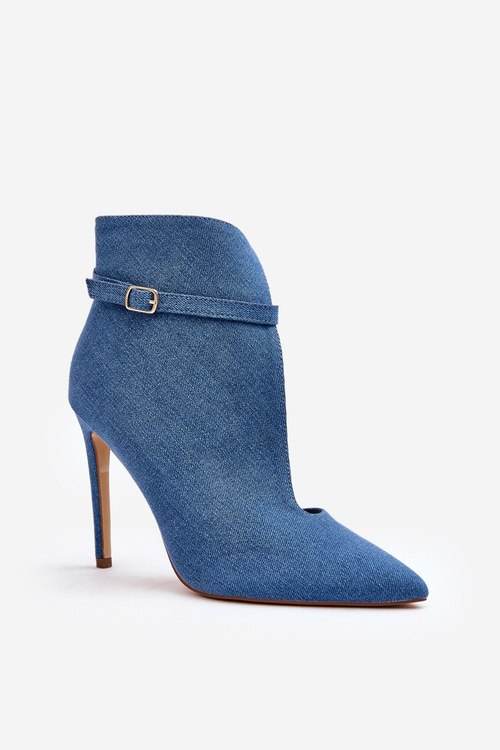 Ženské džínsové topánky na päte Blue Amalundi