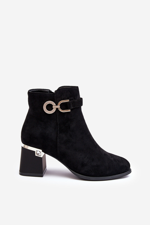 Moderní Dámské Semišové Boty Černé Nola