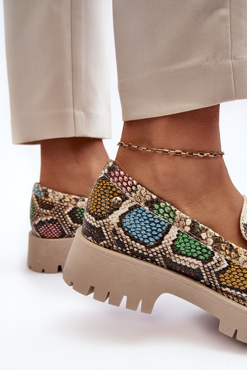 Dámské kožené polobotky s fringed Maciejka 05497-45 vícebarevné