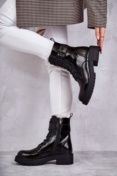 Dámske čipky s plochým čipkou -upom. Čierna spoločnosť Company