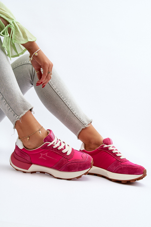 Dámske kožené tenisky Big Star NN274961 Fuksia