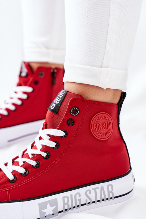 Vysoké tenisky na červenej platforme Big Star II274018