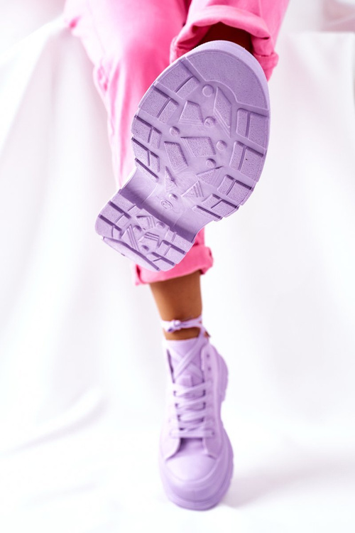 Vysoké Tenisky Na Velké Podrážce Fialové Trissy