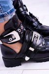 Lu Boo Black Boots s rockovými dievčenskými výrezmi