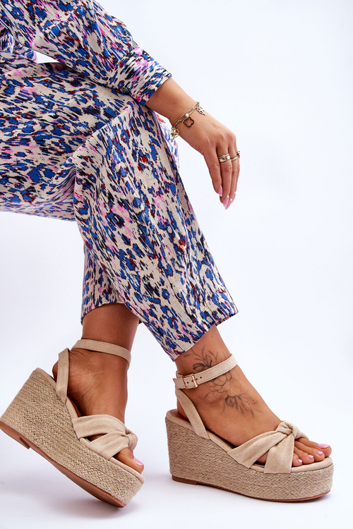 Dámske sandále na klinoch béžovej Kendall