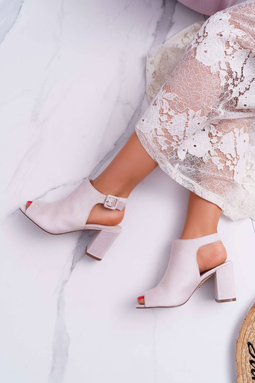 Dámske sandále na hornom poste PEEP TOE BEIGE ESTA