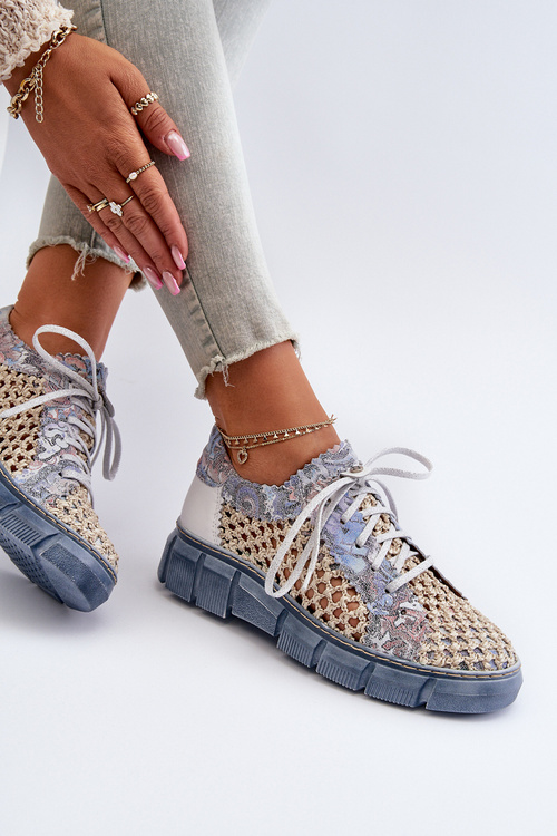 Dámské kožené polobotky Maciejka 05850-06 modré