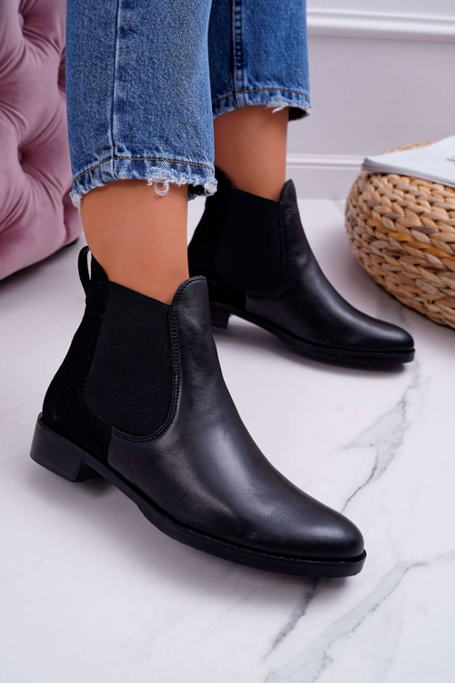 Dámske kožené topánky Maciejka Black 04359