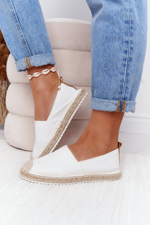 Espadrilky Na Pletené Podrážce Big Star HH274493 Bílé