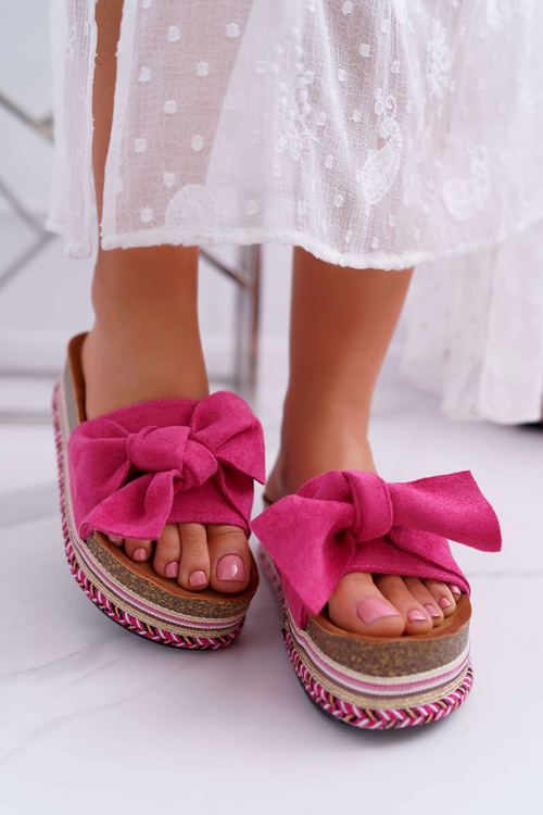 Ženské žabky na plošine s lukom Fuchsja Chantal