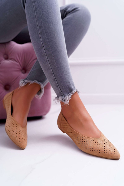 Dámské Baleríny Lu Boo Perforované Camel Dessert