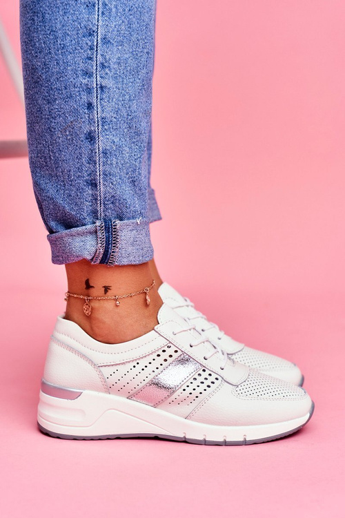 Dámská Sportovní Obuv Kožená Bílá 1793 Miss You